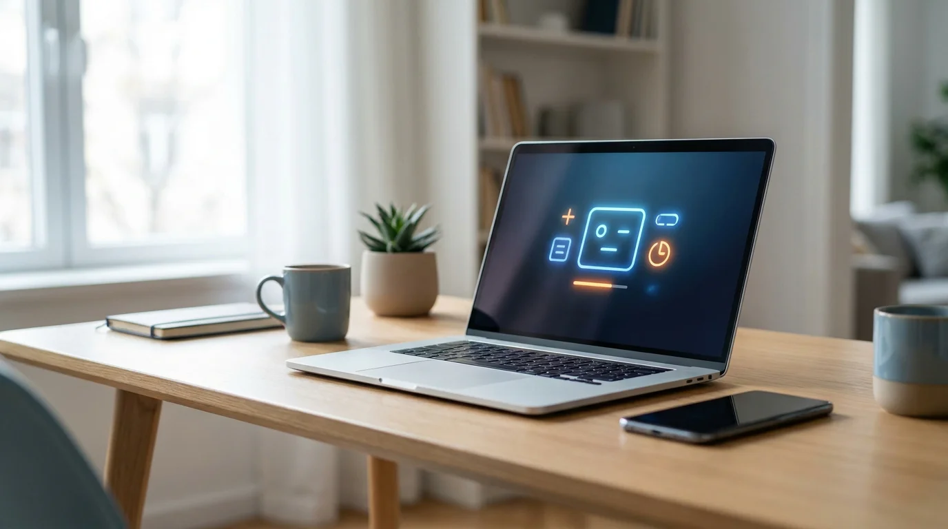 Schreibtisch mit Laptop und Smartphone zum Thema 30 Freispiele ohne Einzahlung