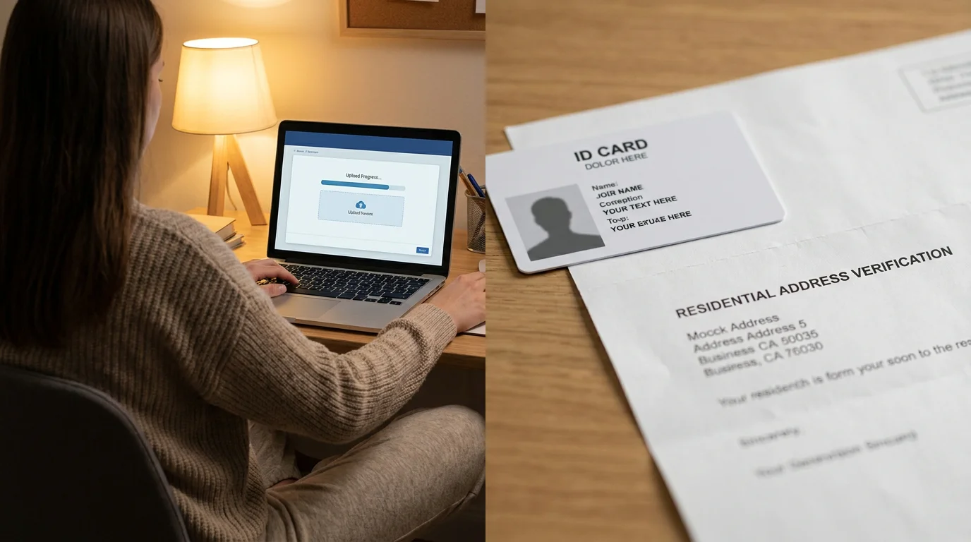 Identitätsprüfung mit Ausweisdokument und Adressnachweis vor der Auszahlung