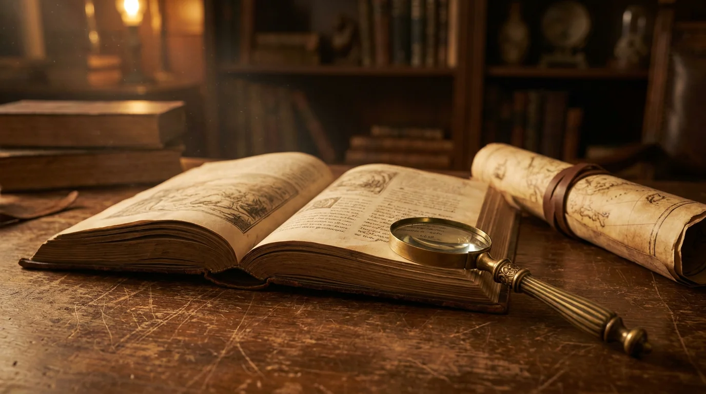 Ägyptisches Abenteuer-Motiv mit aufgeschlagenem antikem Buch als Sinnbild für den Book of Ra Slot