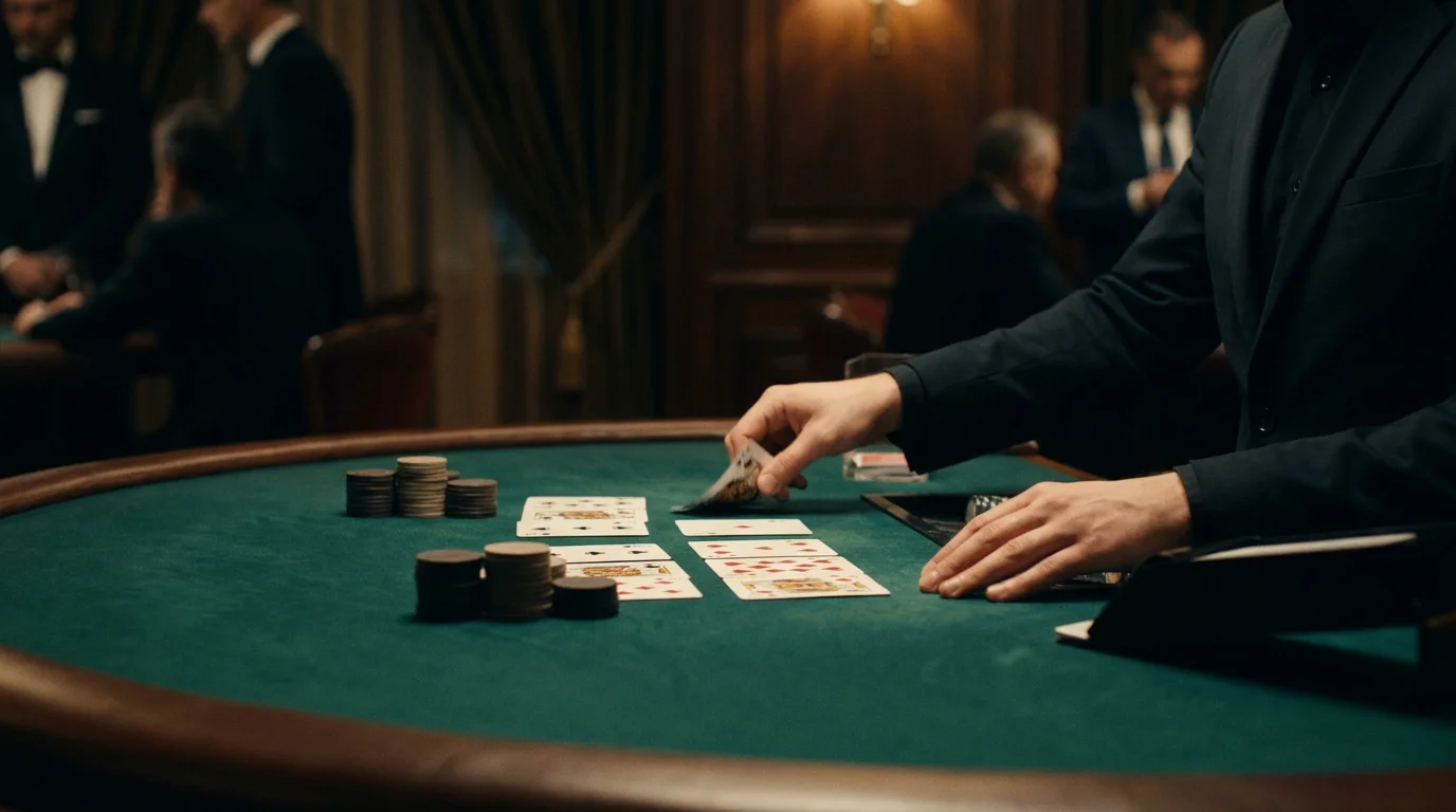 Eleganter Live-Baccarat-Tisch mit Croupier für deutsche Spieler