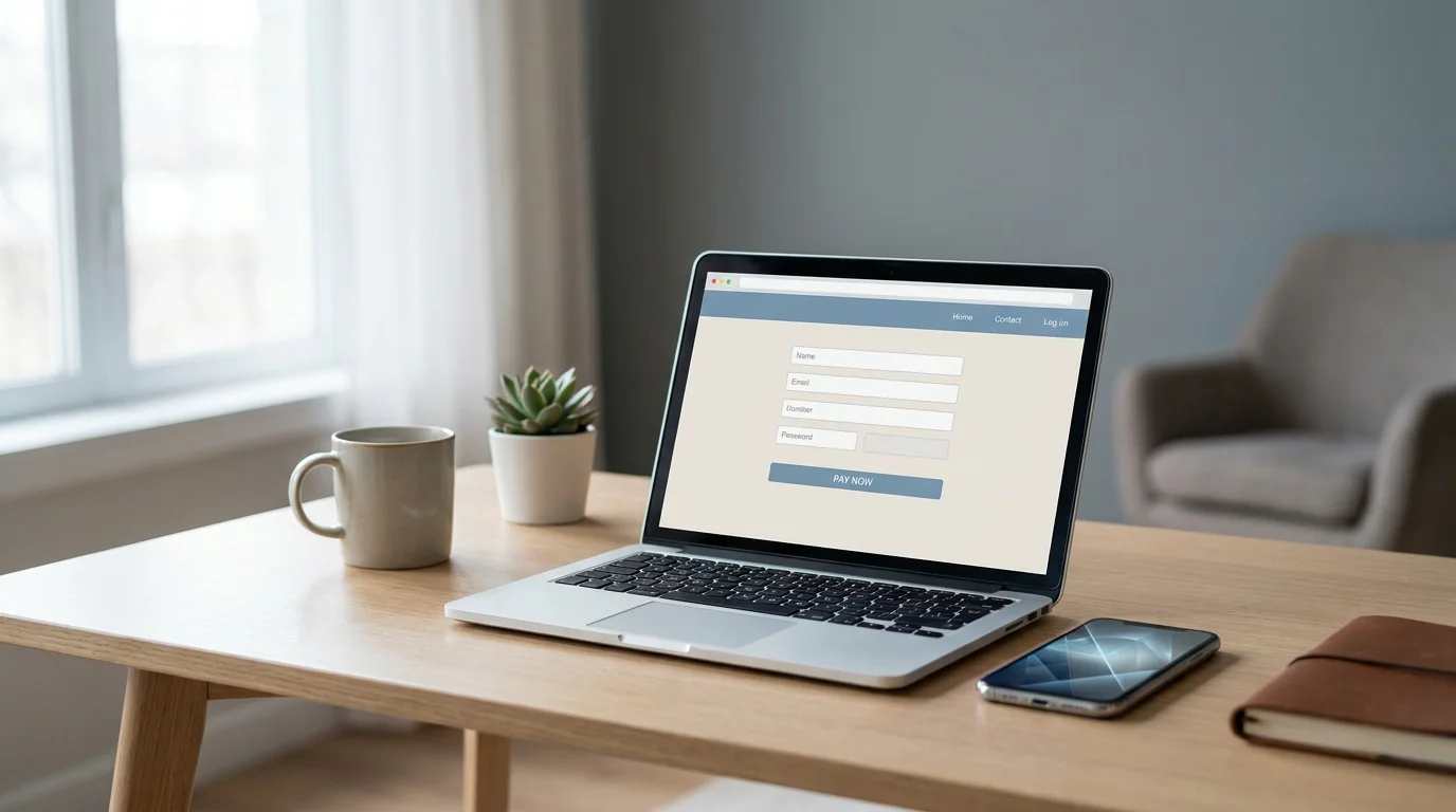 Digitale Geldbörse und Laptop für Zahlungen im Online Casino mit ecoPayz