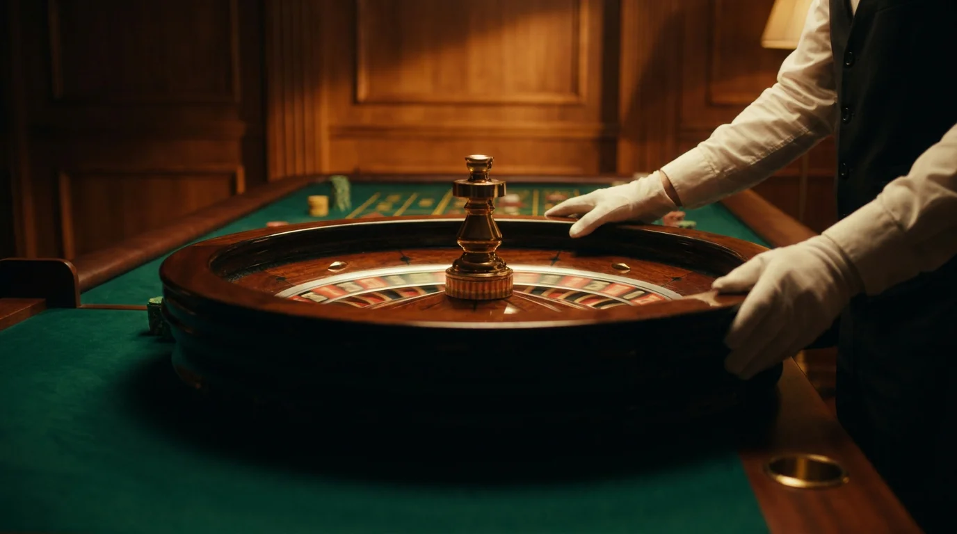 Live-Dealer-Casino in Deutschland: Croupier am Live-Roulette-Tisch im Studio