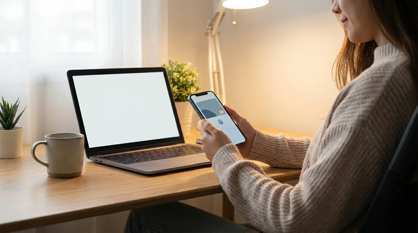 Person am Laptop mit neutraler Bezahl-App für PayPal-Zahlungen im Book of Ra Casino