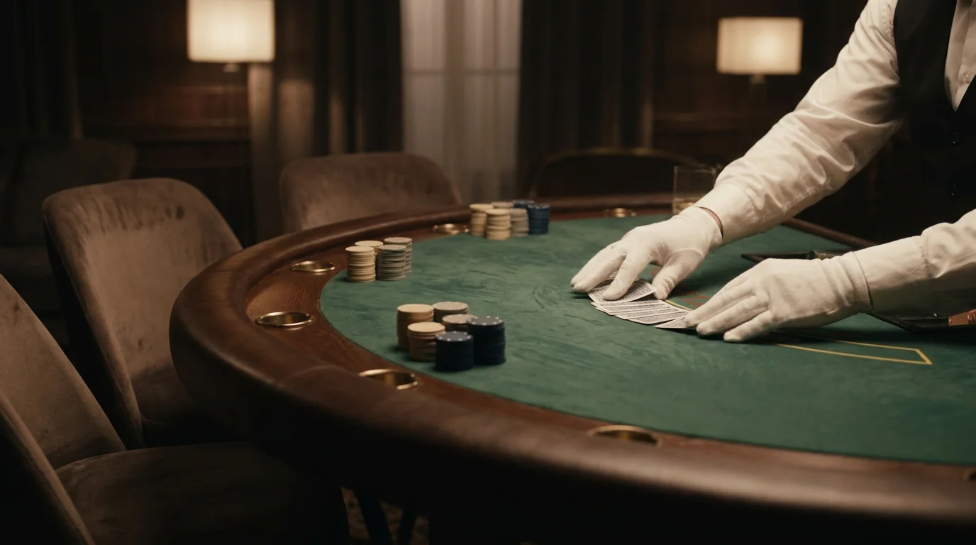 Live-Dealer-Tisch für Casino Hold'em und Three Card Poker gegen die Bank