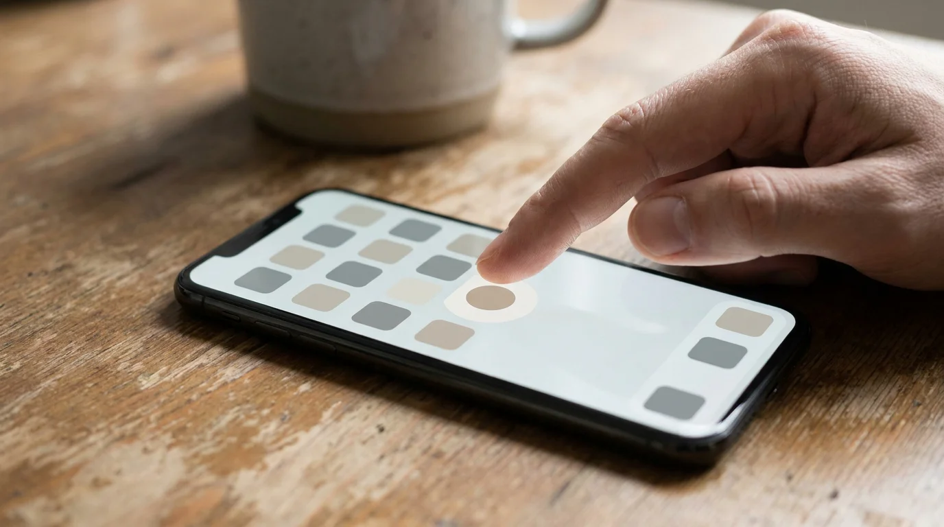 Generisches App-Symbol wird auf dem Startbildschirm des Smartphones hinzugefügt