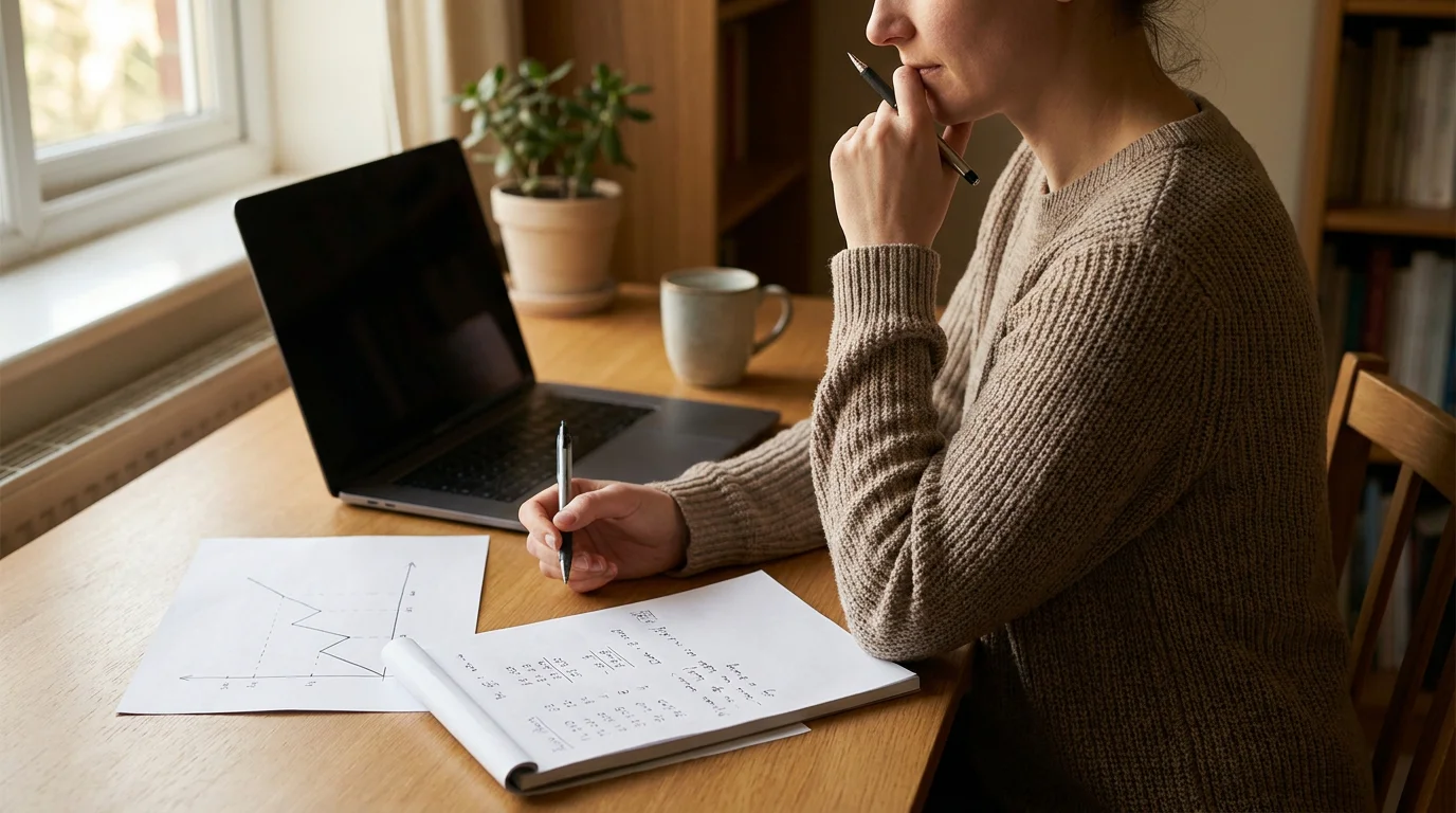 Planung des Spielbudgets und der Einsatzhöhe mit Notizblock und Stift