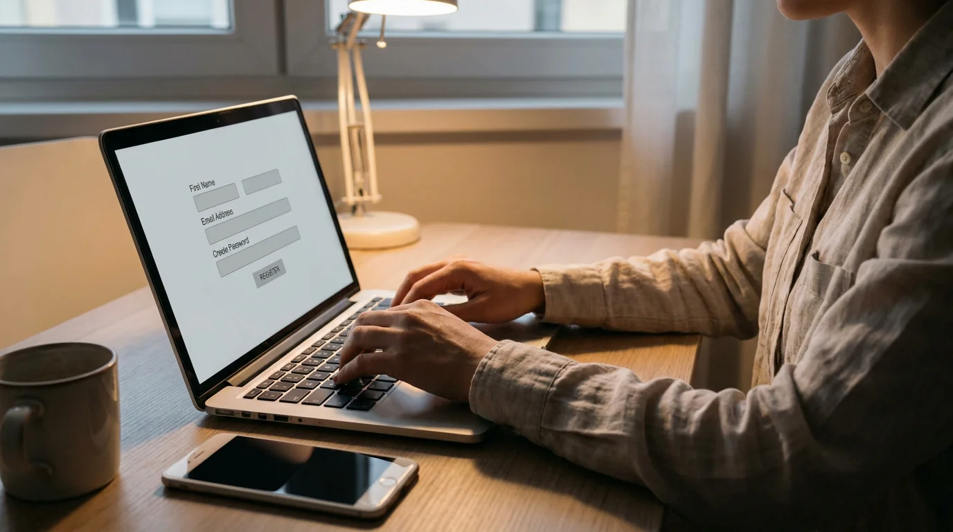 Registrierung für 50 Freispiele ohne Einzahlung am Laptop