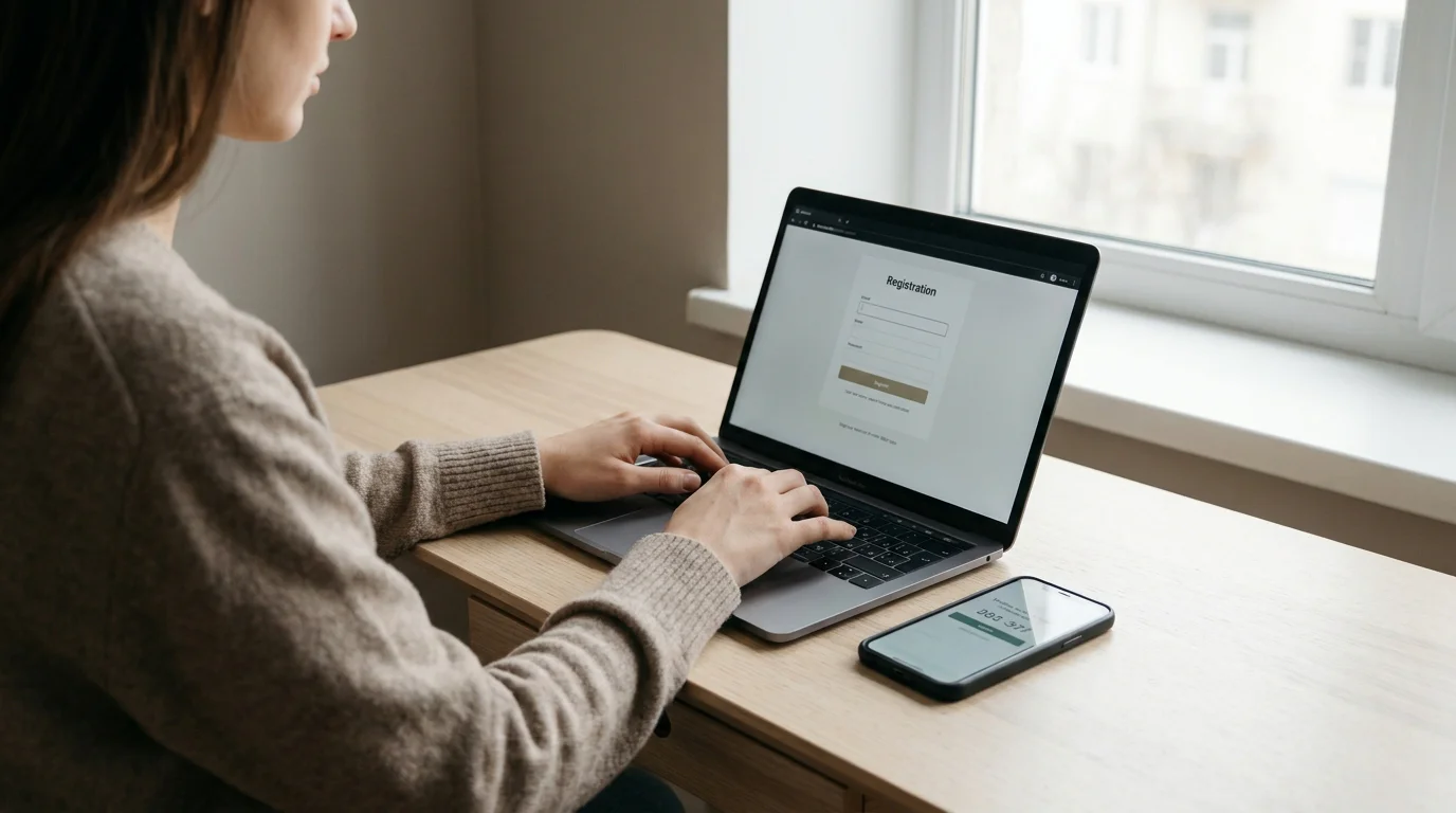Registrierung im Online-Casino für Freispiele am Laptop