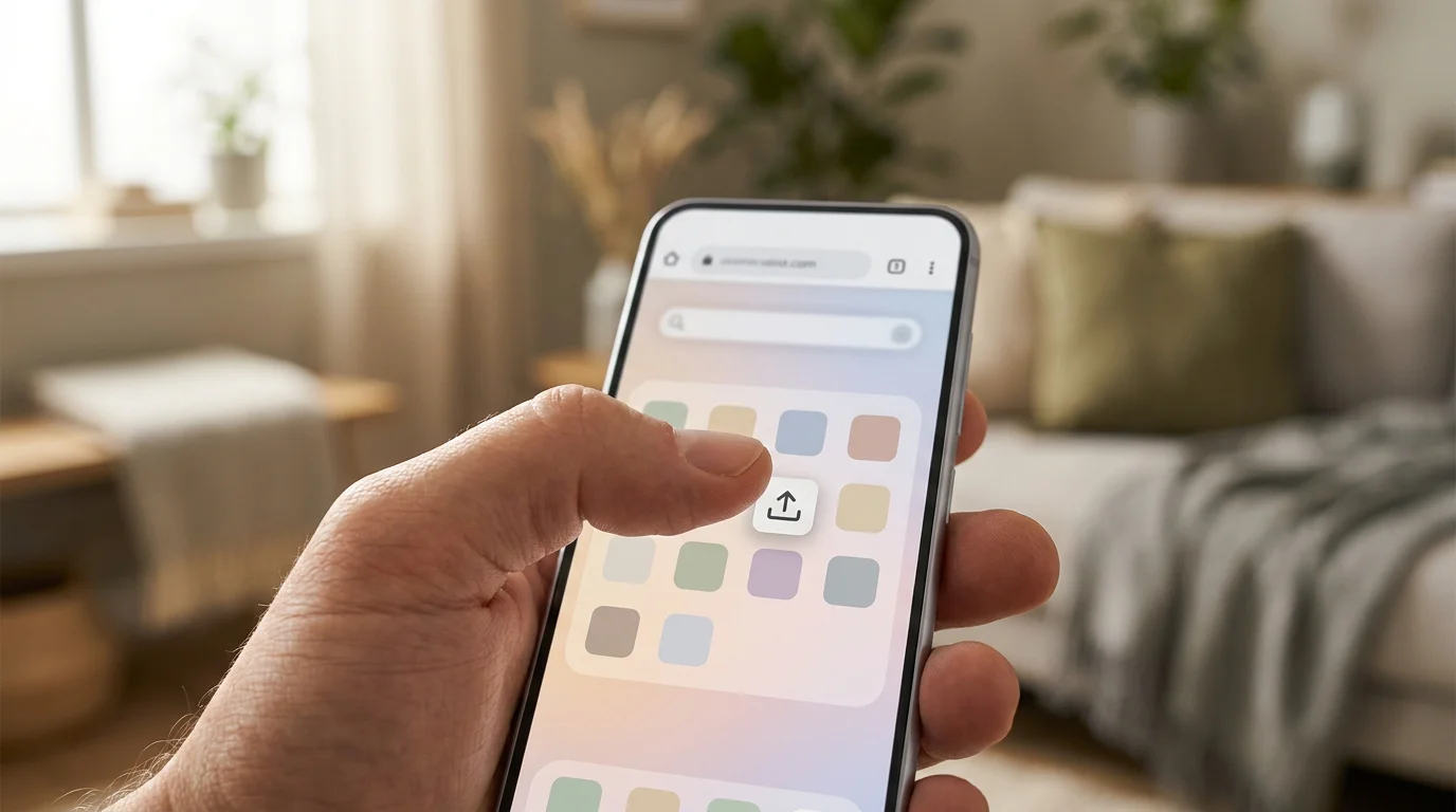 Casino-Web-App auf dem Startbildschirm eines Smartphones