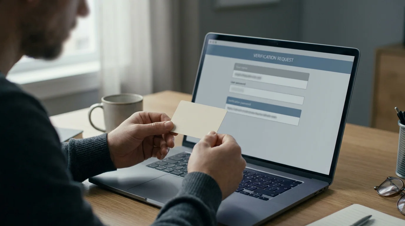 Ausweisprüfung und KYC-Formular auf einem Bildschirm im Online-Casino