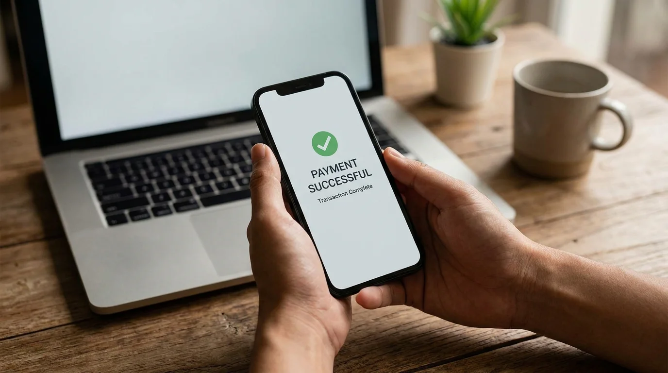 Zahlungsvorgang im Online Casino per Smartphone und E-Wallet