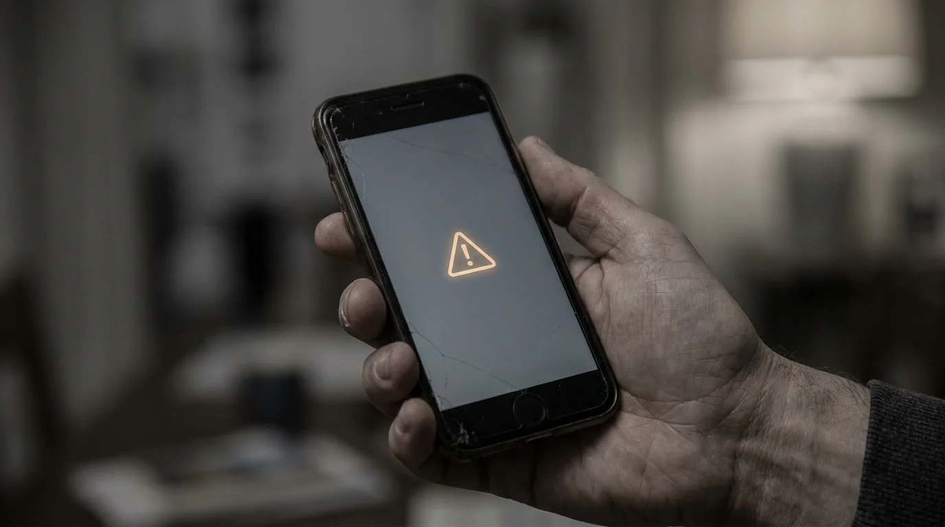 Smartphone mit Warnhinweis vor einer gefälschten Plinko-App als Symbol für die Betrugsmasche