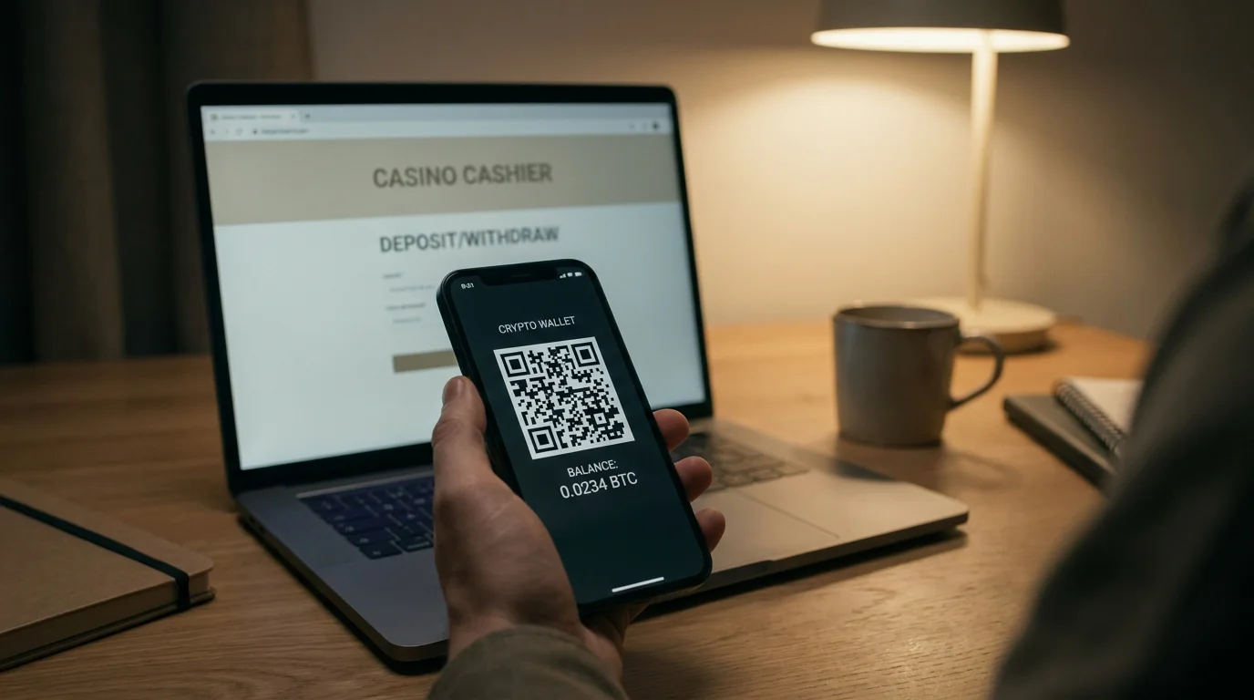 Ein- und Auszahlung im Solana-Casino über eine Krypto-Wallet mit QR-Code