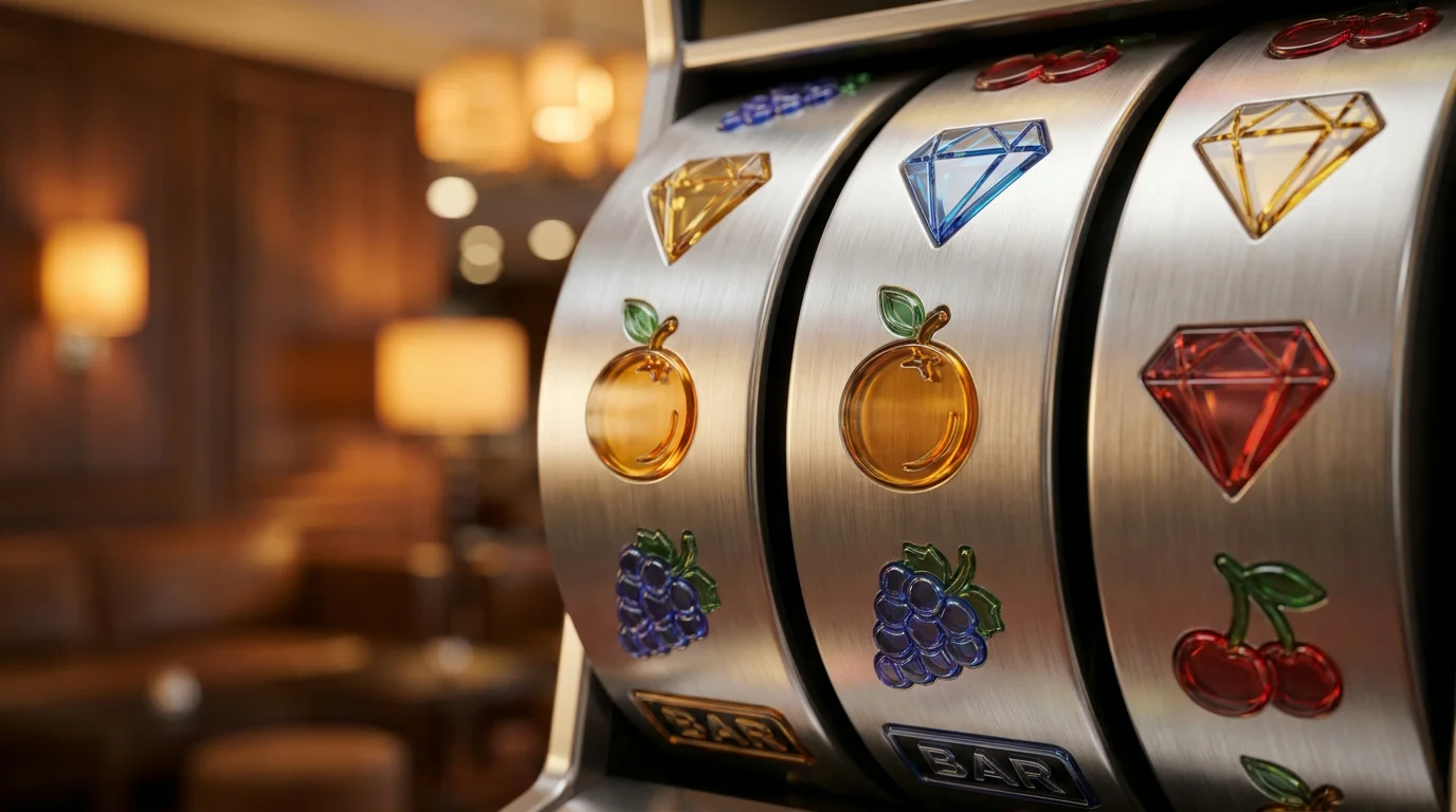 Spielautomaten-Walzen mit Symbolen für Freispiele