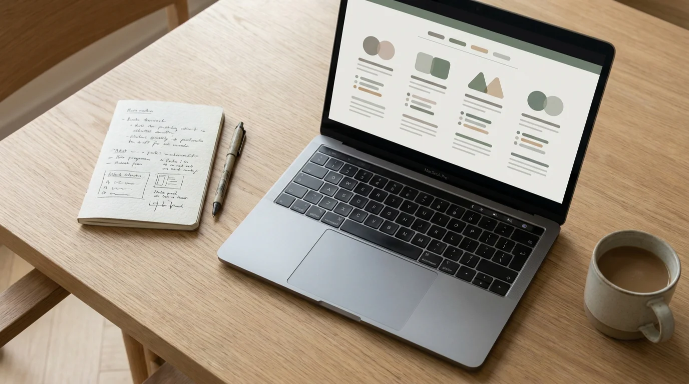 Schreibtisch mit Laptop und Notizen für den Tether-Casino-Anbietervergleich