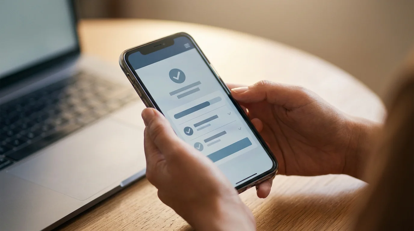 Person gibt eine Trustly-Einzahlung per Online-Banking auf dem Smartphone frei