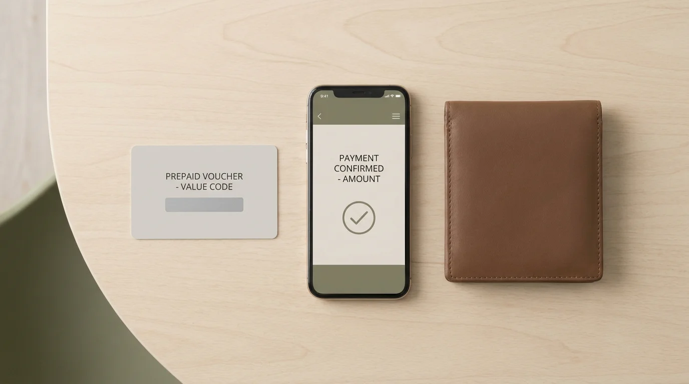 Verschiedene Zahlungsmethoden wie Prepaid-Karte und Smartphone für eine 30-Euro-Casino-Einzahlung