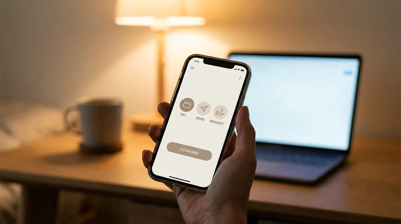 Smartphone mit neutraler Zahlungsübersicht für kleine Einzahlungen im Casino